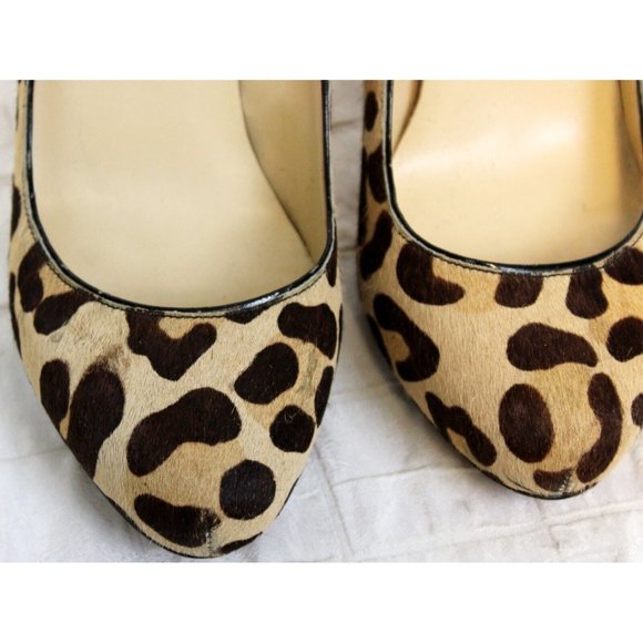Ivanka Trump Women's Cow Fur Dyed High Heels sz 7M Cheetah Leopard Leather Sole - Picture 7 of 11